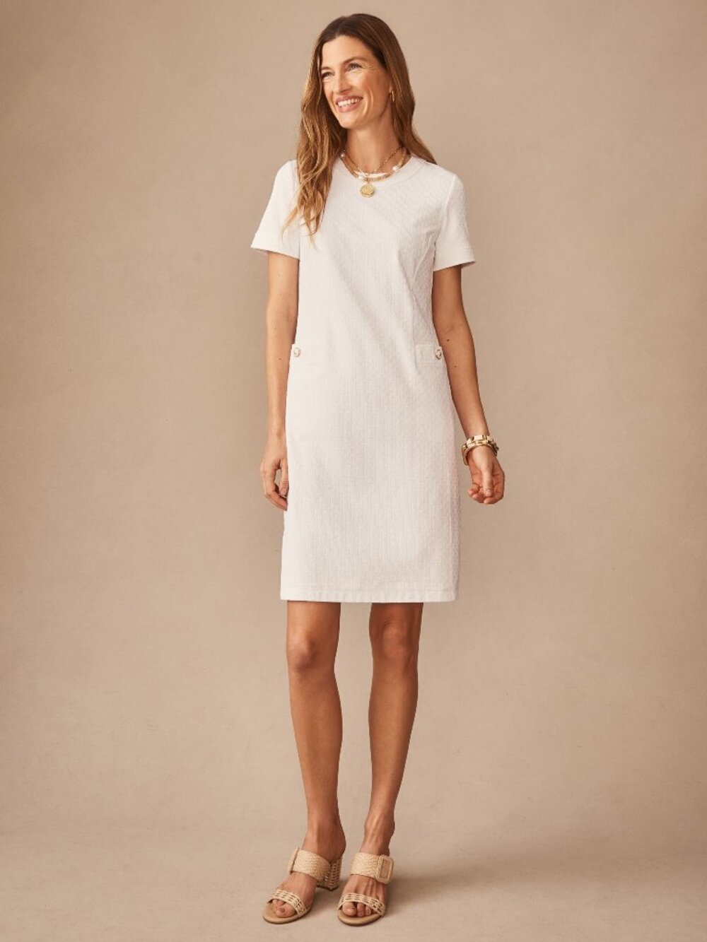 J McLaughlin Daphne Dress in Dashing Jacquard - White NEW